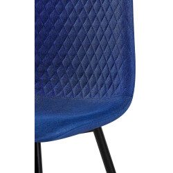 Ensemble de 4 chaises Giverny, tissu, bleu