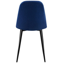 Ensemble de 4 chaises Giverny, tissu, bleu