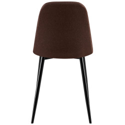 Ensemble de 4 chaises Giverny en tissu marron