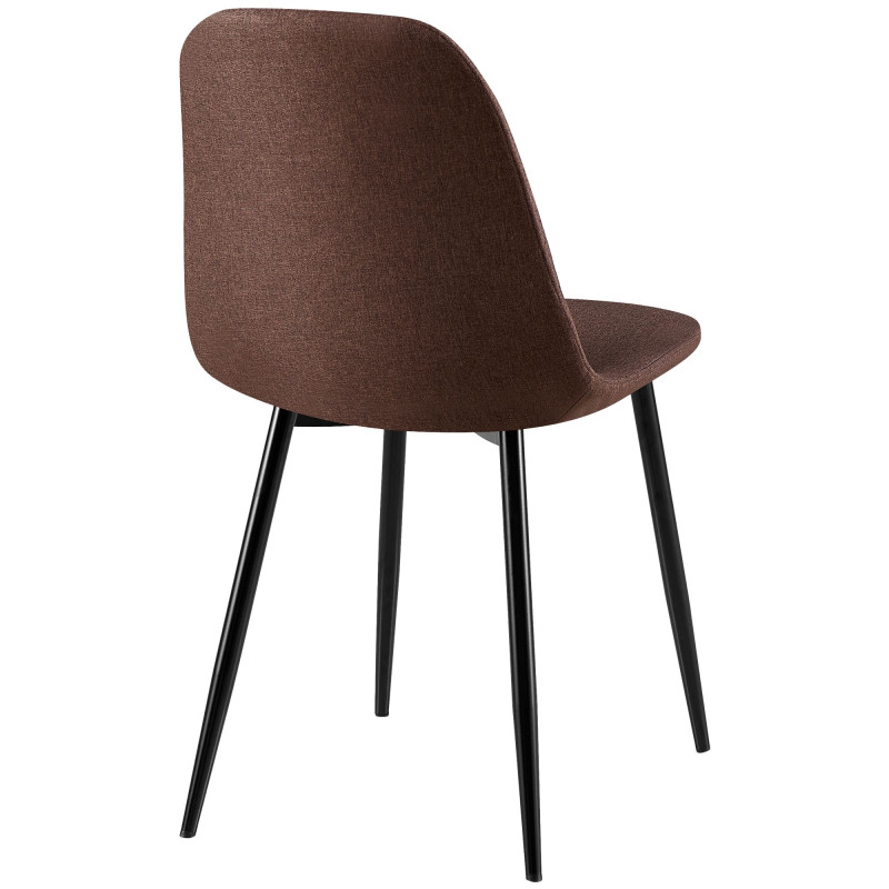 Conjunto de 4 sillas Giverny de tela marrón