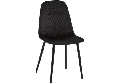 Conjunto de 4 sillas Giverny, terciopelo, negro