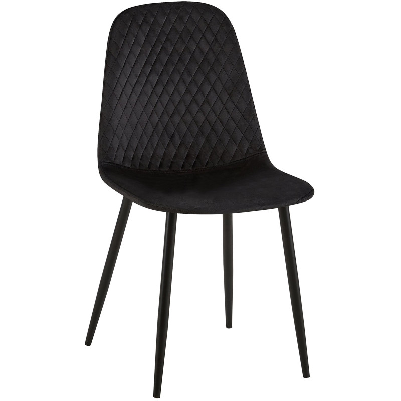 Ensemble de 4 chaises Giverny, velours, noir