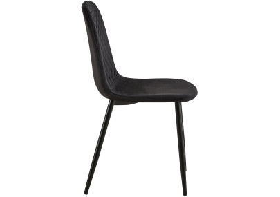 Conjunto de 4 sillas Giverny, terciopelo, negro