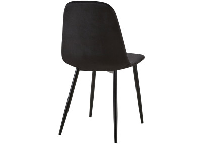 Ensemble de 4 chaises Giverny, velours, noir