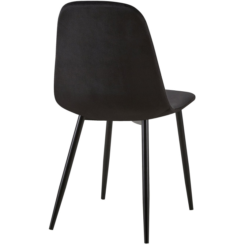 Ensemble de 4 chaises Giverny, velours, noir