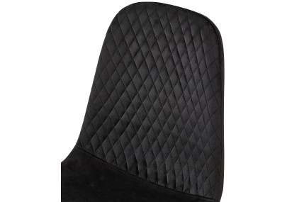 Ensemble de 4 chaises Giverny, velours, noir