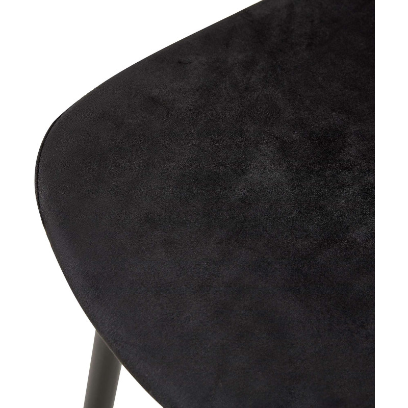 Insieme di 4 sedie Giverny, velluto, nero