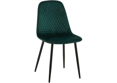 Ensemble de 4 chaises Giverny en velours vert