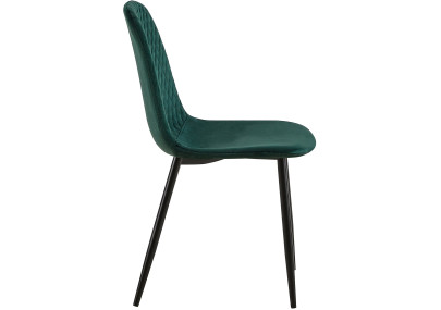 Conjunto de 4 sillas Giverny de terciopelo verde