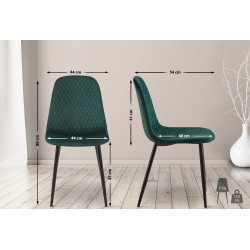 Ensemble de 4 chaises Giverny en velours vert