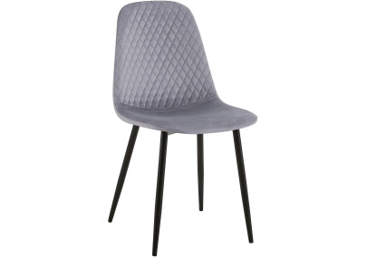 Ensemble de 4 chaises Giverny en velours gris