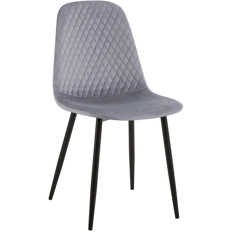Ensemble de 4 chaises Giverny en velours gris