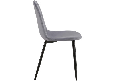 Ensemble de 4 chaises Giverny en velours gris