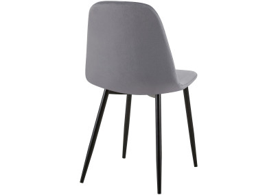 Ensemble de 4 chaises Giverny en velours gris