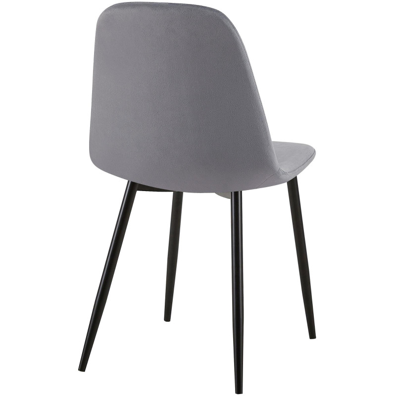 Ensemble de 4 chaises Giverny en velours gris