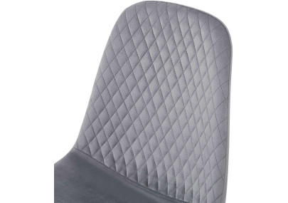 Ensemble de 4 chaises Giverny en velours gris