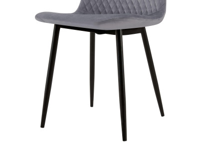 Ensemble de 4 chaises Giverny en velours gris