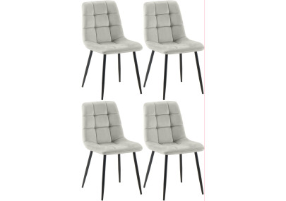 Ensemble de 4 chaises de salle à manger Antibes grises