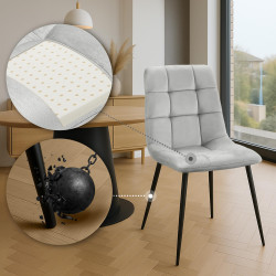 Conjunto de 4 sillas de comedor Antibes grises