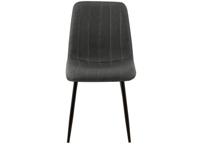 Conjunto de 4 sillas Dijon, tela gris oscuro