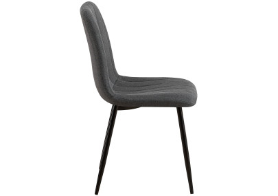Conjunto de 4 sillas Dijon, tela gris oscuro