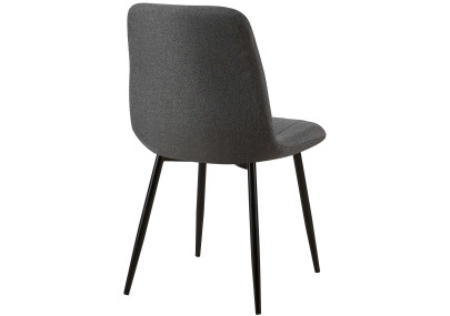 Ensemble de 4 chaises Dijon, tissu gris foncé