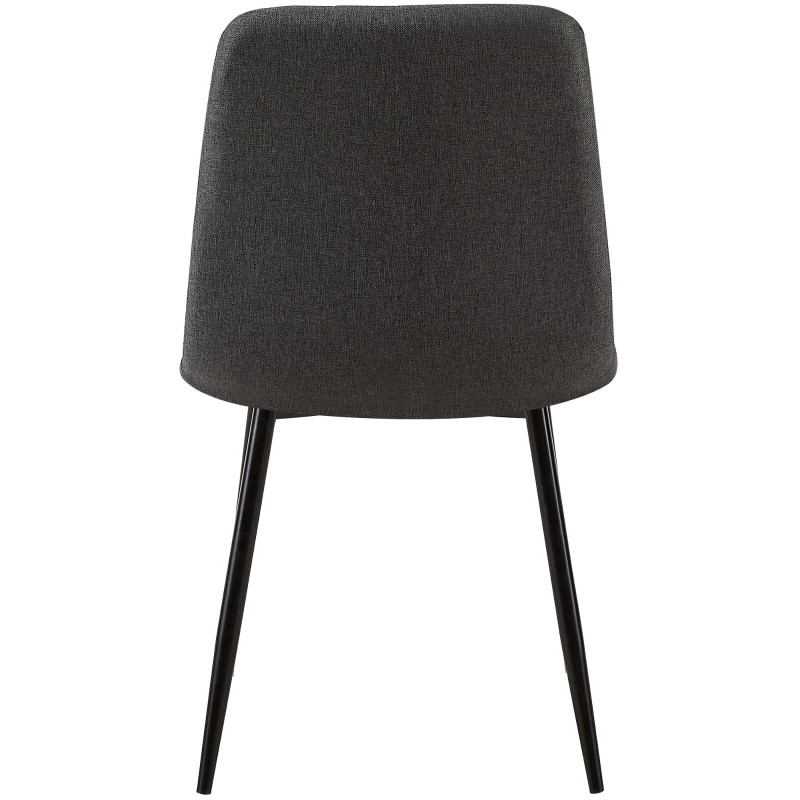Ensemble de 4 chaises Dijon, tissu gris foncé
