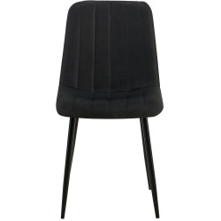 Ensemble de 4 chaises Dijon, tissu noir