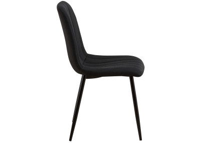 Ensemble de 4 chaises Dijon, tissu noir