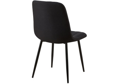 Ensemble de 4 chaises Dijon, tissu noir