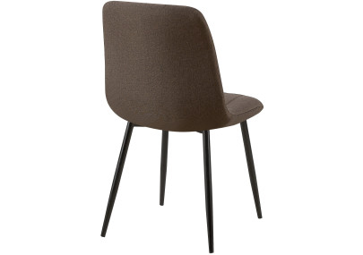 Conjunto de 4 sillas Dijon, tela marrón