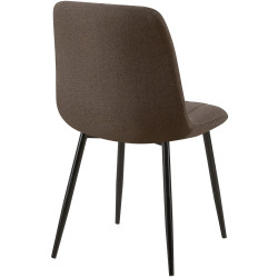 Ensemble de 4 chaises Dijon, tissu marron