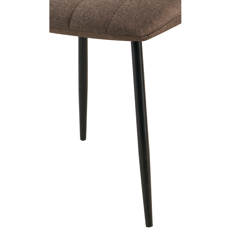 Ensemble de 4 chaises Dijon, tissu marron