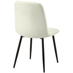 Insieme di 4 sedie in tessuto color crema Dijon