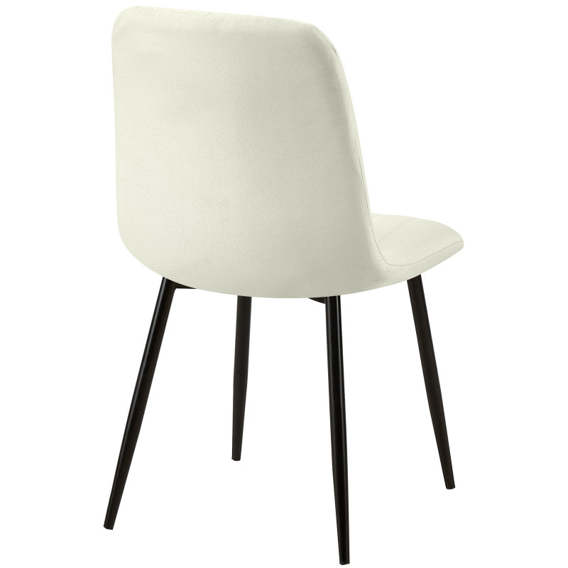 Insieme di 4 sedie in tessuto color crema Dijon