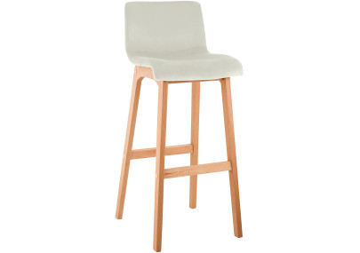 Tabouret de bar en velours Hoover Natura crème