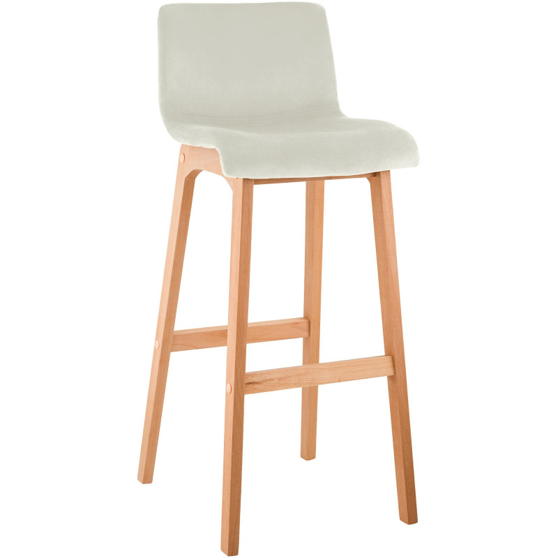 Tabouret de bar en velours Hoover Natura crème
