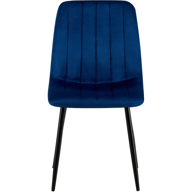Ensemble de 4 chaises en velours bleu Dijon