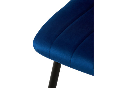 Ensemble de 4 chaises en velours bleu Dijon