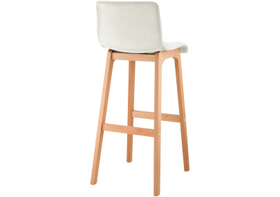 Tabouret de bar en velours Hoover Natura crème