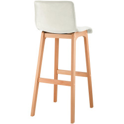 Tabouret de bar Hoover en velours Natura crème