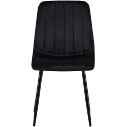 Conjunto de 4 sillones Dijon en terciopelo negro