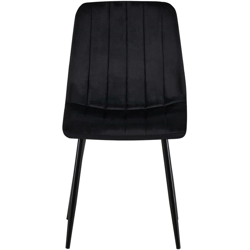 Conjunto de 4 sillones Dijon en terciopelo negro