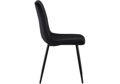 Ensemble de 4 fauteuils Dijon en velours noir