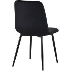 Conjunto de 4 sillones Dijon en terciopelo negro