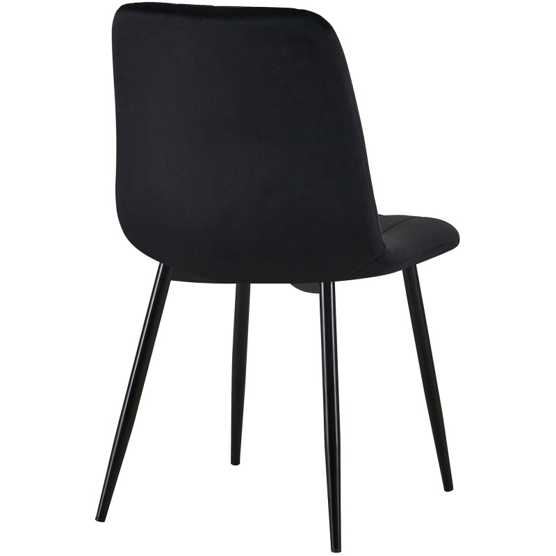 Conjunto de 4 sillones Dijon en terciopelo negro
