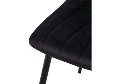 Conjunto de 4 sillones Dijon en terciopelo negro