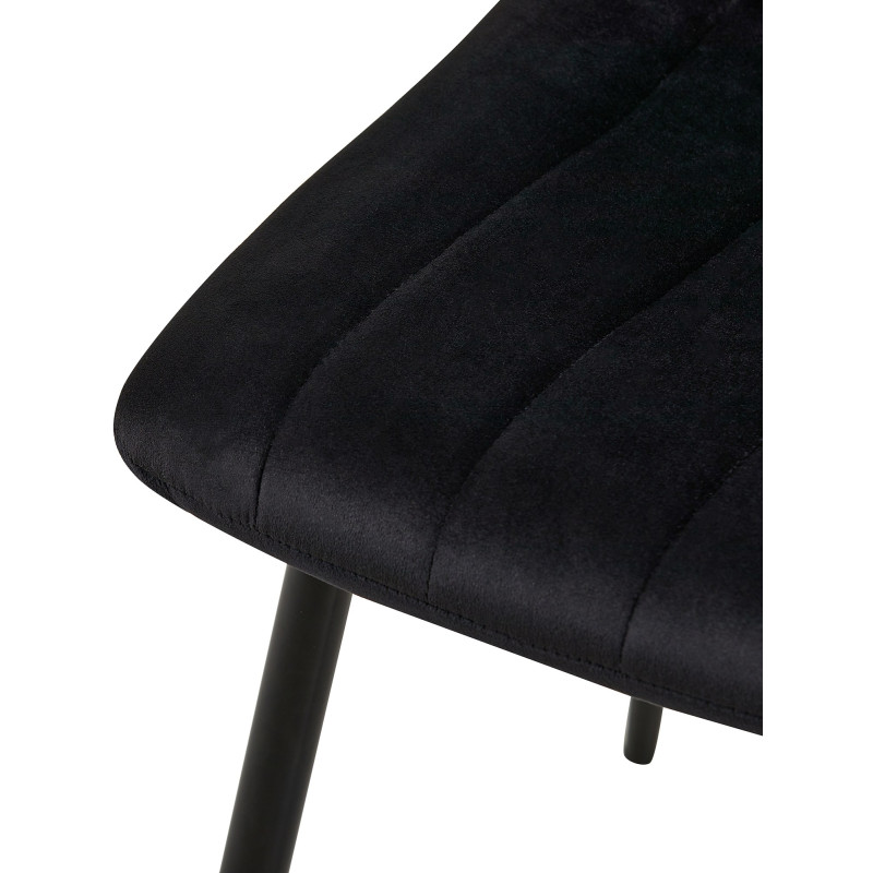 Conjunto de 4 sillones Dijon en terciopelo negro