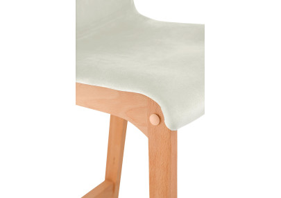 Tabouret de bar en velours Hoover Natura crème