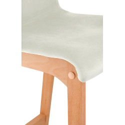 Tabouret de bar en velours Hoover Natura crème